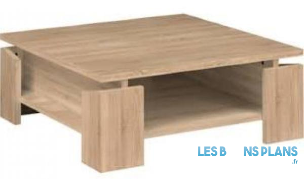 Table basse carré couleur chêne  50 euros