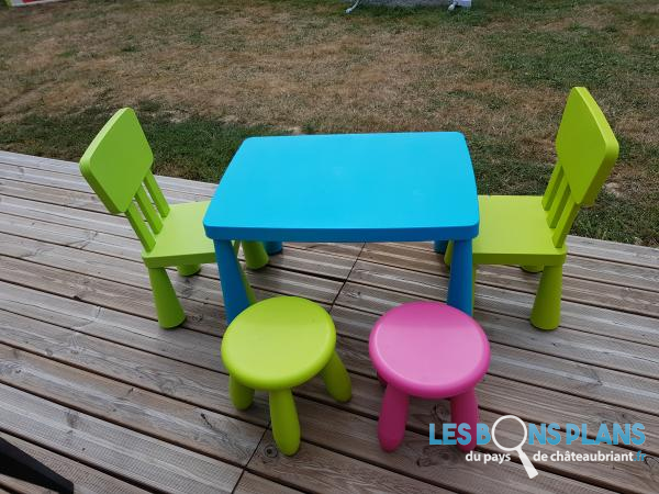 Table/chaises/tabouret enfant iké